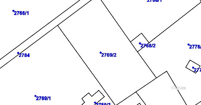 Parcela st. 2769/2 v KÚ Teplice, Katastrální mapa