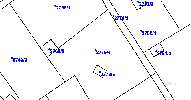 Parcela st. 2776/4 v KÚ Teplice, Katastrální mapa