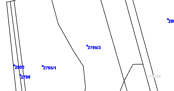Parcela st. 2795/3 v KÚ Teplice, Katastrální mapa