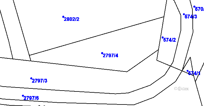 Parcela st. 2797/4 v KÚ Teplice, Katastrální mapa
