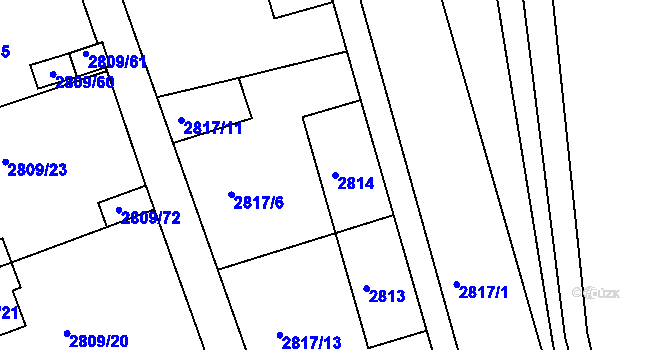 Parcela st. 2814 v KÚ Teplice, Katastrální mapa
