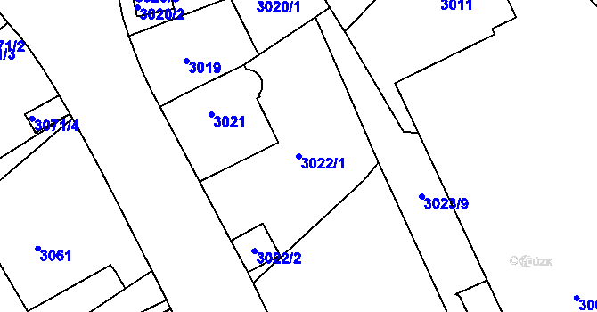 Parcela st. 3022/1 v KÚ Teplice, Katastrální mapa