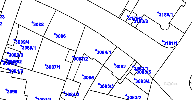 Parcela st. 3084/1 v KÚ Teplice, Katastrální mapa