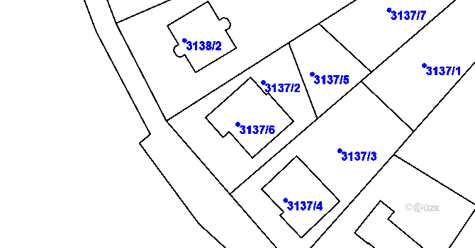 Parcela st. 3137/6 v KÚ Teplice, Katastrální mapa