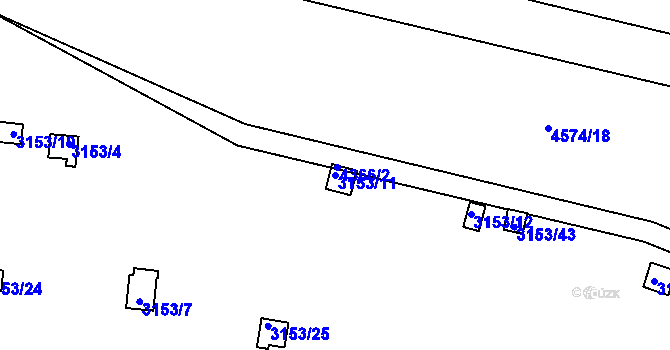 Parcela st. 3153/11 v KÚ Teplice, Katastrální mapa