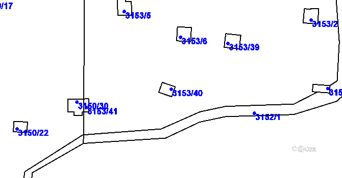 Parcela st. 3153/40 v KÚ Teplice, Katastrální mapa