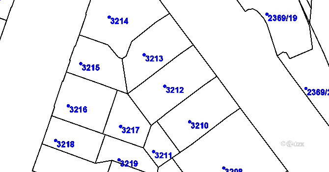 Parcela st. 3212 v KÚ Teplice, Katastrální mapa