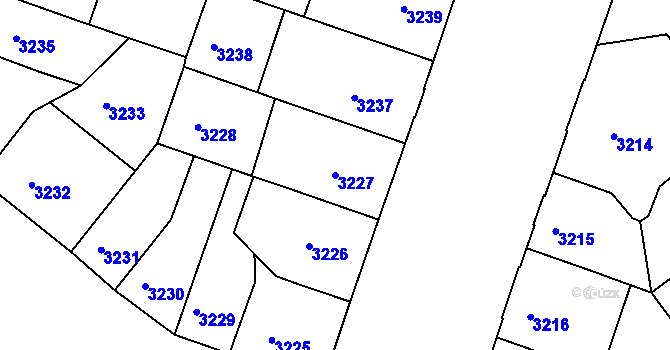 Parcela st. 3227 v KÚ Teplice, Katastrální mapa