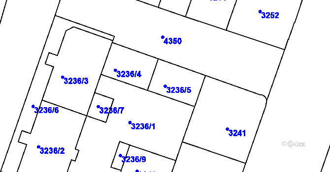 Parcela st. 3236/5 v KÚ Teplice, Katastrální mapa