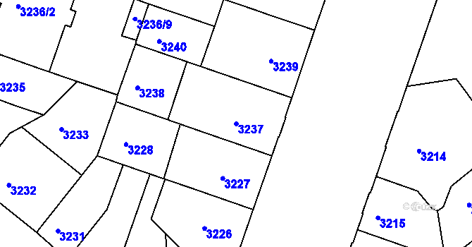 Parcela st. 3237 v KÚ Teplice, Katastrální mapa