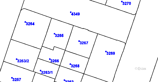 Parcela st. 3267 v KÚ Teplice, Katastrální mapa