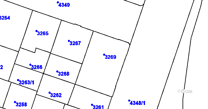 Parcela st. 3269 v KÚ Teplice, Katastrální mapa
