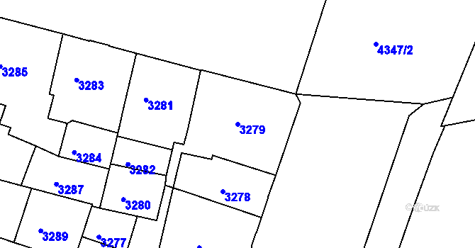 Parcela st. 3279 v KÚ Teplice, Katastrální mapa
