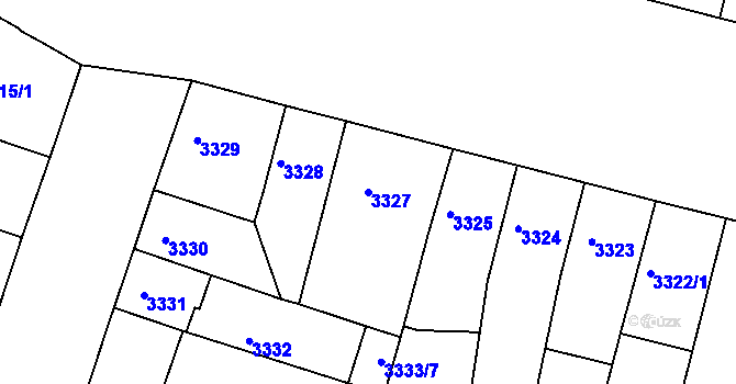 Parcela st. 3327 v KÚ Teplice, Katastrální mapa