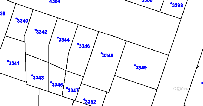 Parcela st. 3348 v KÚ Teplice, Katastrální mapa