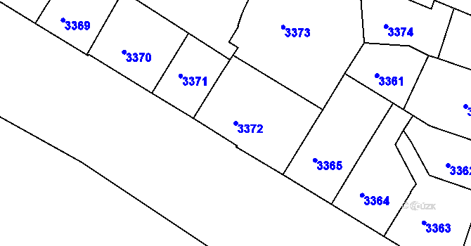 Parcela st. 3372 v KÚ Teplice, Katastrální mapa