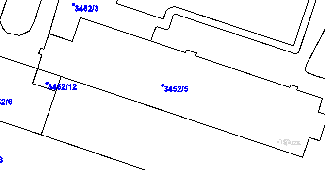 Parcela st. 3452/5 v KÚ Teplice, Katastrální mapa