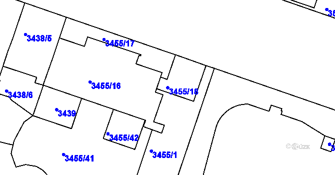 Parcela st. 3455/18 v KÚ Teplice, Katastrální mapa
