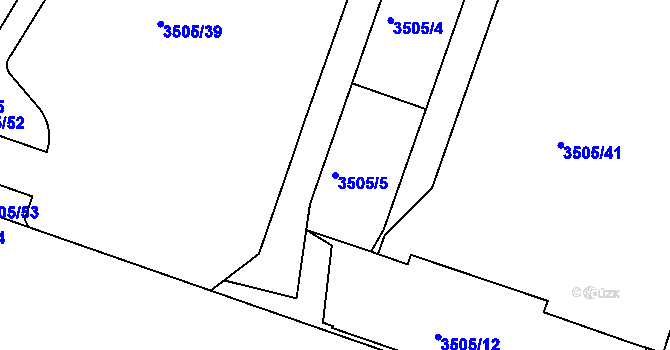 Parcela st. 3505/5 v KÚ Teplice, Katastrální mapa
