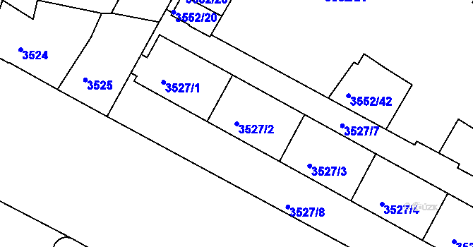 Parcela st. 3527/2 v KÚ Teplice, Katastrální mapa