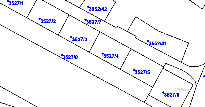 Parcela st. 3527/4 v KÚ Teplice, Katastrální mapa