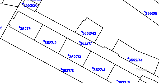 Parcela st. 3527/7 v KÚ Teplice, Katastrální mapa