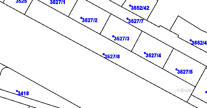 Parcela st. 3527/8 v KÚ Teplice, Katastrální mapa