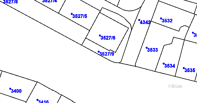 Parcela st. 3527/9 v KÚ Teplice, Katastrální mapa