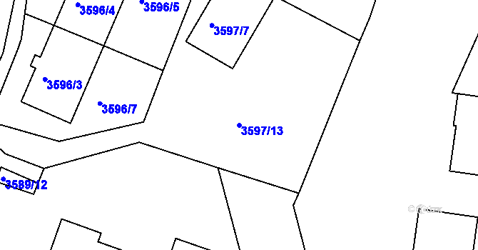 Parcela st. 3597/13 v KÚ Teplice, Katastrální mapa