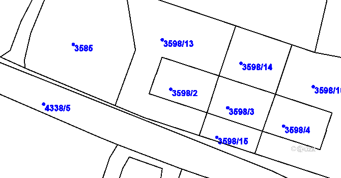 Parcela st. 3598/2 v KÚ Teplice, Katastrální mapa