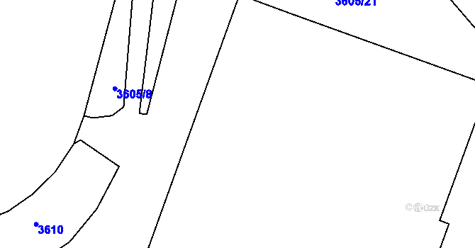 Parcela st. 3605/4 v KÚ Teplice, Katastrální mapa