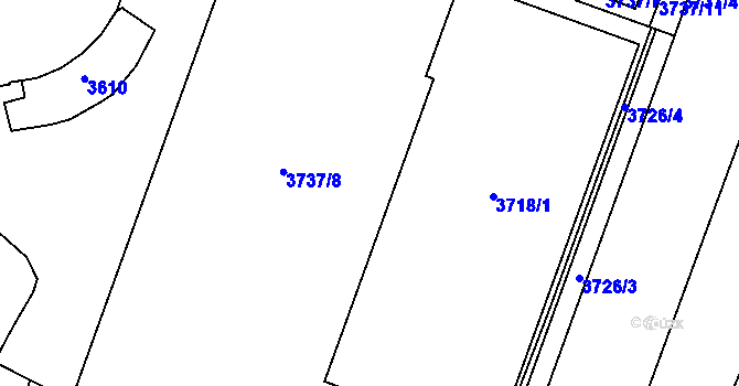 Parcela st. 3718/1 v KÚ Teplice, Katastrální mapa