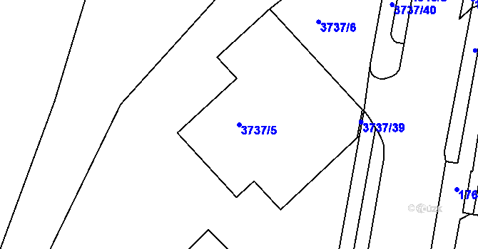 Parcela st. 3737/5 v KÚ Teplice, Katastrální mapa