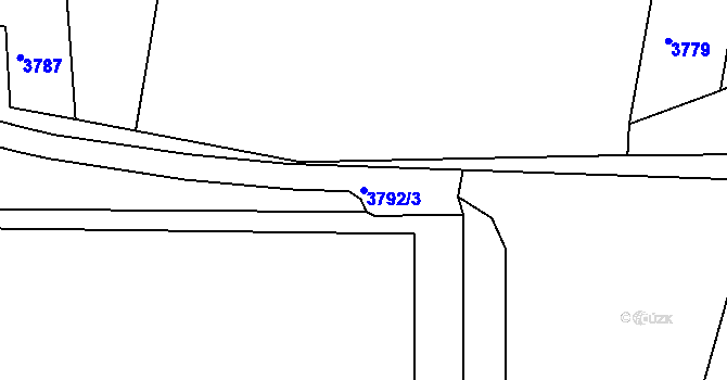 Parcela st. 3792/3 v KÚ Teplice, Katastrální mapa