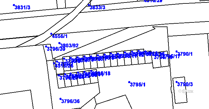 Parcela st. 3795/9 v KÚ Teplice, Katastrální mapa