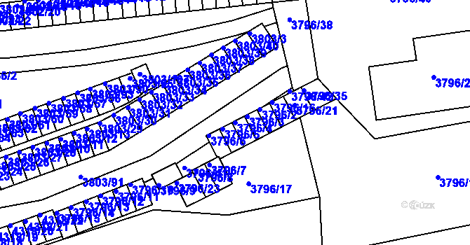 Parcela st. 3796/4 v KÚ Teplice, Katastrální mapa