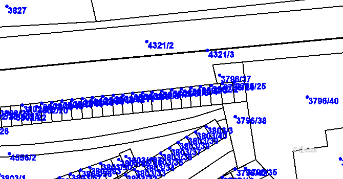 Parcela st. 3802/6 v KÚ Teplice, Katastrální mapa