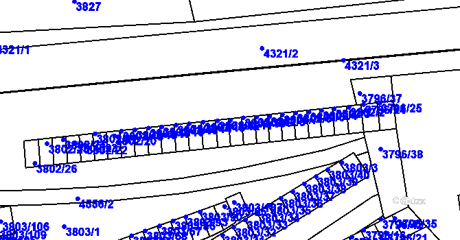 Parcela st. 3802/11 v KÚ Teplice, Katastrální mapa