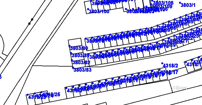 Parcela st. 3803/6 v KÚ Teplice, Katastrální mapa