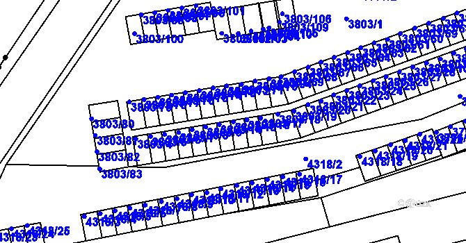 Parcela st. 3803/15 v KÚ Teplice, Katastrální mapa