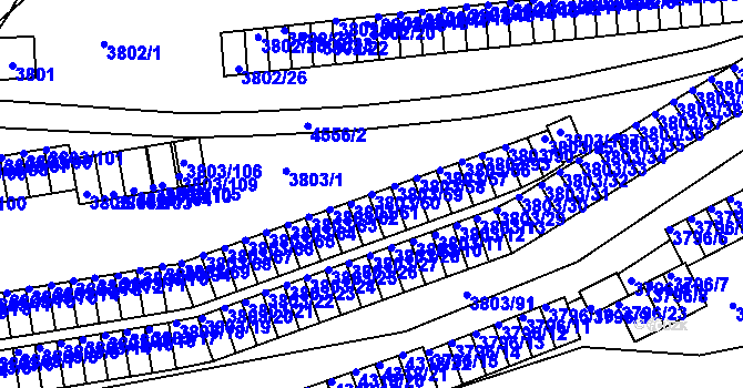Parcela st. 3803/60 v KÚ Teplice, Katastrální mapa