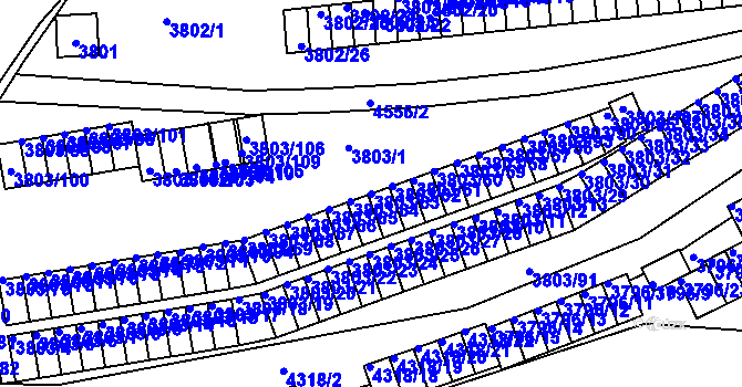 Parcela st. 3803/63 v KÚ Teplice, Katastrální mapa