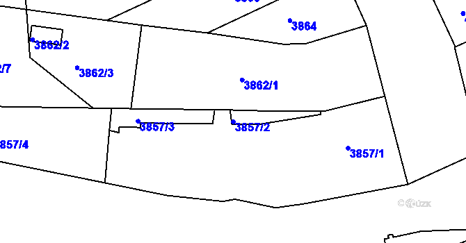 Parcela st. 3857/2 v KÚ Teplice, Katastrální mapa