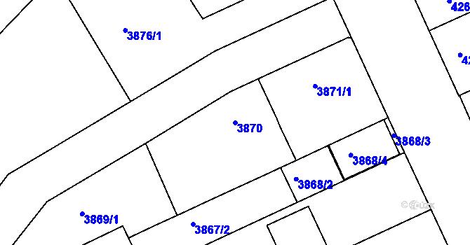 Parcela st. 3870 v KÚ Teplice, Katastrální mapa