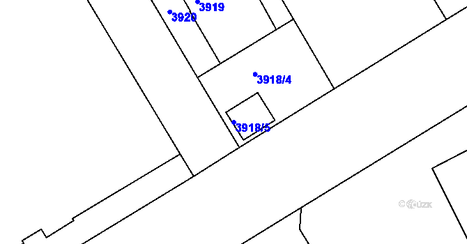 Parcela st. 3918/5 v KÚ Teplice, Katastrální mapa
