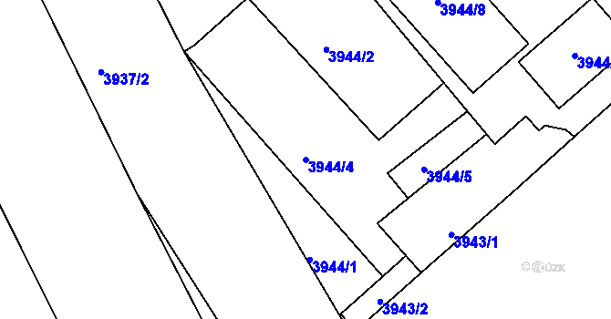 Parcela st. 3944/4 v KÚ Teplice, Katastrální mapa