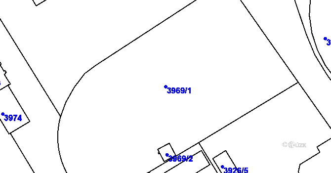 Parcela st. 3969/1 v KÚ Teplice, Katastrální mapa