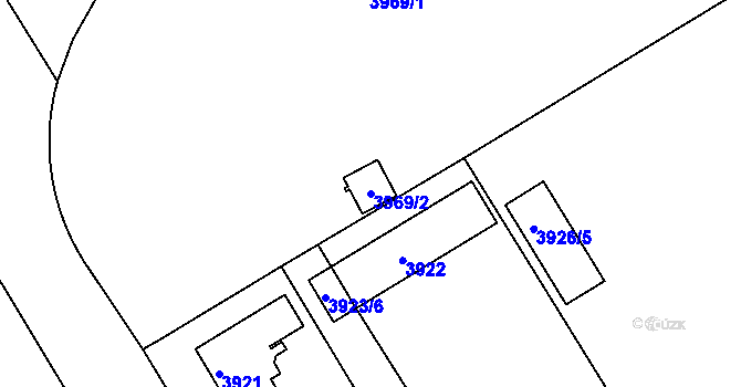Parcela st. 3969/2 v KÚ Teplice, Katastrální mapa