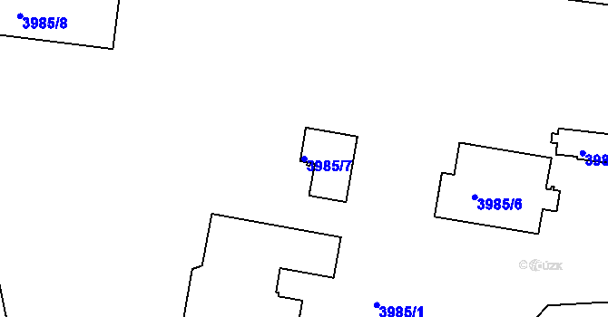 Parcela st. 3985/7 v KÚ Teplice, Katastrální mapa