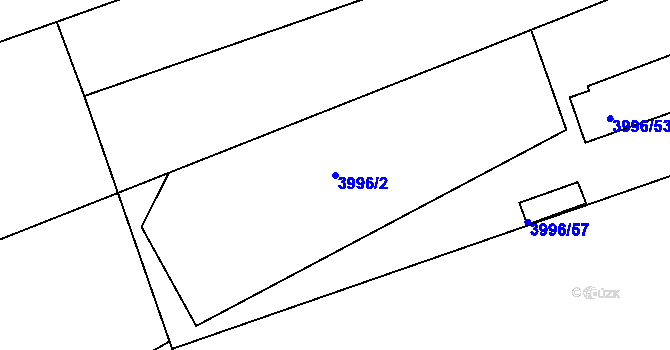 Parcela st. 3996/2 v KÚ Teplice, Katastrální mapa